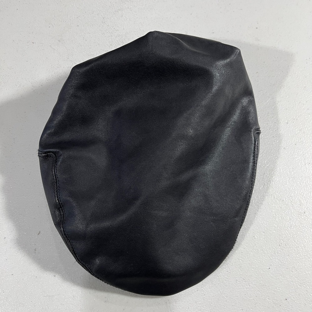 Vintage Churchill 1980s Leather Newsboy Flat Hat Cap Size 7 1/4 Cabbie USA Made
